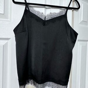 LOFT Black Lace Trim Camisole